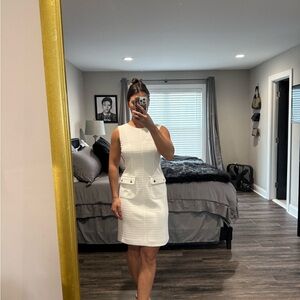 Tommy Hilfiger White Textured Mini Dress